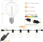 String Lights, 150 FT Warm White LED, Shatterproof and Waterproof
