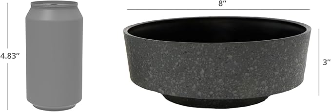 The HC Companies 8 Inch Round Plastic Succulent Capri Bowl 8"x8"x3" in Artisan Taupe with Copper Bottom Color