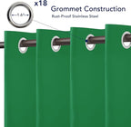 PureFit Outdoor Curtains for Patio Waterproof Weatherproof, UV Resistant Outside Curtains for Gazebo, Front Porch, Pergola, Sun Blocking Privacy Curtain, 150W x 95L inch, 1 Panel, Green