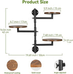 Wooden Rotatable Window Sill Plant Stand, 3 Tier Wall Plant Holder, 180 Degree Rotating Plant Rack, Mid-Century Wooden Style Plant Stand for Indoor and Outdoor Decoration (black)