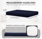 Cushion Covers 8 Pack Navy Blue Stretch Fit for Patio Furniture