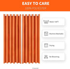 DIVA EN CAMINO DEC Outdoor Patio Curtain Waterproof Darkening Thermal Insulated Indoor Curtains for Bedroom, Porch, Living Room, Pergola, Cabana, W84 x L108, Orange, Set of 2 Panels
