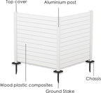 Kozyard 50" W x 48" H Outdoor Privacy Screens Aluminum Post, Air Conditioner Fence Panels, Pool Equipment Enclosure, Trash Can Screens Fence Kit for Outside Backyard Patio (White/2 Panels)