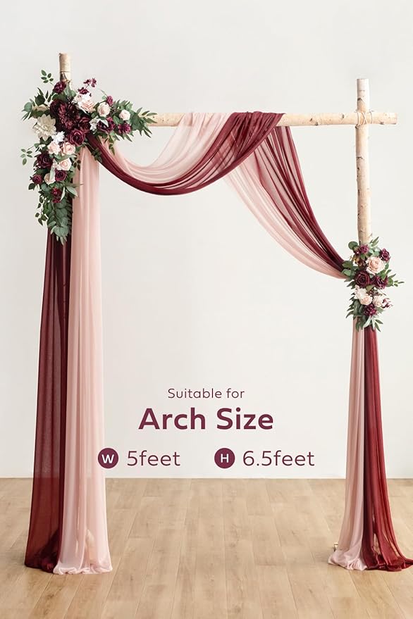 Artificial Flowers Wedding Arch Kit, Blush and Marsala, 4 Piece Set