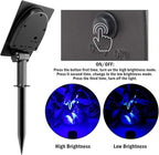 T-SUNUS 4 Pack Solar Landscape Spotlights - Blue, Waterproof IP65, 9.8ft Cable, 2000mAh Solar Panel, Auto On/Off for Garden, Driveway, Pathway, Pool Area