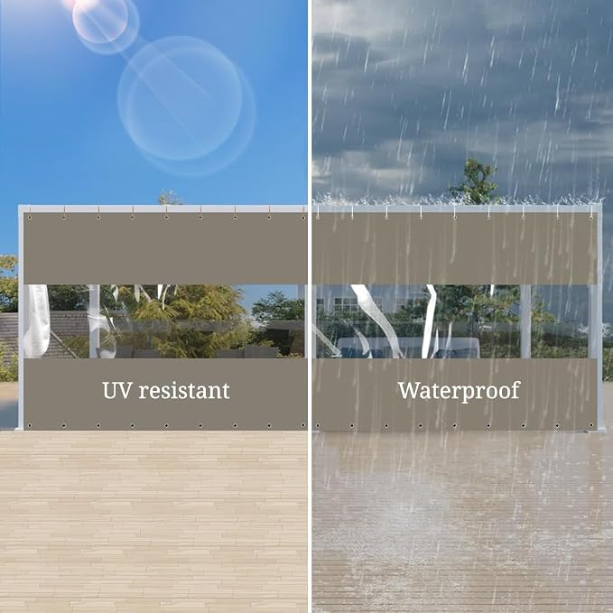 Covers & all Outdoor Clear Panel Curtain, 12 oz Vinyl Outdor Curtains - Image 4
