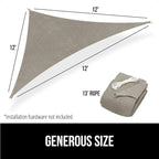 GORILLA GRIP Heavy Duty Sun Shade, UV Protection Fade Tear and Rust Resistant Rectangle Sunshade Canopy, Curved Edges Blocks Sunlight, Breathable Sail, Outdoor Patio, Lawn Garden, 12x12x12, Graphite