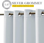 NICETOWN 2 Panels Weighted Blackout Curtains with Grommet & Back Tab on top and Bottom for Patio Waterproof, Windproof Privacy Outdoor Dividers for Cabana with Fixed Rope, W52 x L84, Greyish White