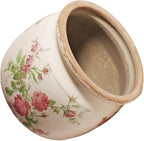 Decorative Pots Spring Decor, Pastel Floral Ceramic Garden Pots with Drainage, 6.29 Inch Pink Vintage Grandma Flower Pots for Indoor Plants & Succulent, Crackle Glaze Pottery Planters, Mom Gifts