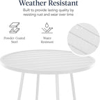 Best Choice Products 3-Piece Patio Dining Set, Bar Height, Outdoor Bistro Set, Outdoor Round Bar Table w/ 2 Bar Stools, Steel - White