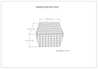 SIMPLIHOME Noreen Boho Square Pouf in Dark Blue and White Handloom Woven Pattern for the Living Room, Bedroom and Kids Room