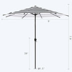Abba Patio 9FT Lyon Outdoor Patio Umbrella Outdoor Table Umbrella with Crank Market Umbrella 8 Sturdy Ribs UV Protection Waterproof and Push Button Tilt for Garden Deck Backyard Pool,Black & White Stripe