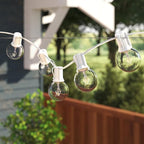 String Lights 25 ft Outdoor G40 Clear Edison Bulbs, Warm White