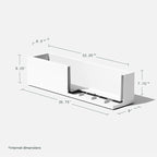 Veradek Block Series Window Box Planter - Rectangular Flower Pot for Indoor or Outdoor Window Sill/Balcony | All-Weather Use with Drainage Holes | Modern Décor for Succulents, Herbs, Small Plants