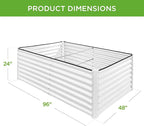 Best Choice Products 8x4x2ft Outdoor Metal Raised Garden Bed, Deep Root Planter Box for Vegetables, Herbs & Flowers, 478-Gallon Capacity, 100% Non Toxic Materials - White