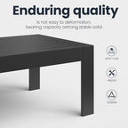 Outdoor Rectangle Patio Aluminum Coffee Tables for Outside, All Weather Patio Slatted Tabletop for Indoor or Outdoor Use