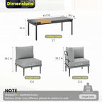 Sundale Outdoor 9 Pieces Patio Furniture Set, U-Shaped Outdoor Sectional Sofa with 6 Inch Olefin Cushion and Coffee Table, Modern Metal Outdoor Conversation Sets for Backyard, Poolside, Sunroom