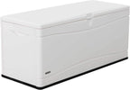 LIFETIME Outdoor Storage Deck Box, 130 Gallon, Arctic White, Lockable, UV-Protected, for Decks and Marine Docks