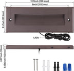 LEONLITE 5W/4W/3W Dimmable 5CCT Low Voltage LED Step Lights Outdoor, 9 Inch Exterior Step Lighting, 12-24V AC/DC Landscape Stair Riser Light, UL Listed, IP65, Oil Rubbed Bronze, Aluminum, Pack of 6