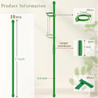 Plant Stakes 17 inch SupKing Support Stick Orchid Stakes with Clips 10Pcs Garden Plant Poles Extended to 3/4/5ft for Indoor Outdoor Potted Tomato Rose Amaryllis Vegetables Monstera Comes with 20 Ties