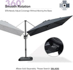 PURPLE LEAF 9 Feet Patio Umbrella Outdoor Cantilever Square Umbrella Aluminum Offset Umbrella with 360-degree Rotation for Garden Deck Pool Patio, Grey