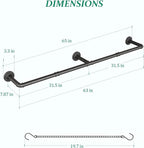 Plant Haning Rod, 2 Pack Hanging Planters for Indoor Plants with 6 Chains, Wall Plant Hanging Bar for Window Celling, 65.7 Inch, Metal Black, Pots Not Included