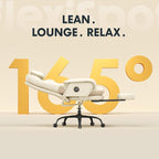 FLEXISPOT Luno 2-in-1 Chaise Lounge Chair Indoor with Wheels Footrest 90-165° Reclining Lumbar Support, Home Office Chairs for Living Room Bedroom Study Relaxing Working, Leather, Black