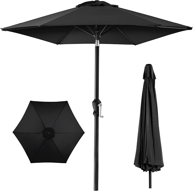 Best Choice Products 10ft Outdoor Table Compatible Steel Polyester Market Patio Umbrella w/Crank and Easy Push Button Tilt