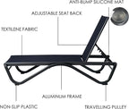 Kozyard Outdoor Chaise Lounge Chair, Full Aluminum Frame, Adjustable Reclining Patio Lounger for Poolside, Sunbathing & Backyard, Textilene (NavyBlue, 2Chairs)
