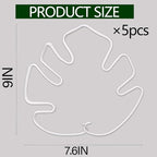 White Monstera Plant Stem Support - 5PCS 7.3x6.25in Durable Adjustable Garden Stake for Indoor Plants, Fishbone Cactus Holder, Innovative Leaf Clip Set, Ideal Tool for Healthy Plant Growth