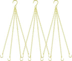garini 3 Pack, 23 Inch Hanging Baskets Chain, Gold Hanging Chains with Hooks Flower Pot Chain Replacement Plant Hangers for Planters, Bird Feeders and Lanterns