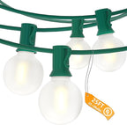 Globe String Lights 25 ft, 27 Frosted White G40 Bulbs