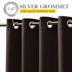 NICETOWN 2 Panels Outdoor Curtains for Patio Waterproof & Windproof, Thermal Insulated Top & Bottom Grommet & Back Tab Sun Blocking Outdoor Drapes with Fixed Rope for Gazebo, Toffee Brown, W66 x L90
