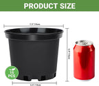 GREANER Nursery Pots, 1 Gallon Durable Flower Pots with Drainage Holes, Plant Containers for Flower, Seed, Tree, Tomato-Black (15PCS)