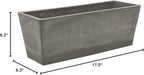 Arcadia Garden Products PSW U45CT Plastic/Stone/Wood Composite Simplicity Window Box, No Drainage Hole (Drillable), 17.5" x 7" x 6", Cement Color