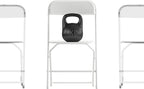 Flash Furniture Hercules Series Big & Tall Stackable Plastic Folding Chairs, Extra Wide Commercial Event Seats, Set of 4, White