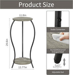 Plant Stand Indoor, 2 Tier Round Tall Plant Stand, Flower Pot Stand, Plant Shelf Rack, Corner Plant Stand for Planter Garden Balcony Patio Living Room (Grey-Wood, 2 Tier)