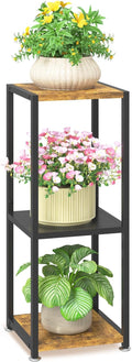 LASZOLA Black 3 Tiered Wood Plant Stand Indoor for Larger Heavy Duty Planter, Sturdy Multi Level Vertical Flowers Racks for Narrow Inside Floor , Decorate Shelving for Hold House Tree, Space Saving