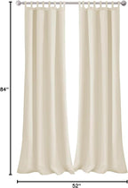 Elrene Home Fashions Matine Weatherproof Tab-Top Indoor/Outdoor Solid Color Curtain Panel for Porch, Pergola, Patio, Deck, 52”W x 84”L, Ivory