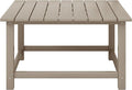 Coffee Table, 30.75-Inch Square Outdoor HDPE Patio Table in Weathered Wood