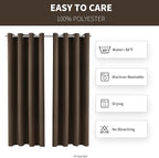 DIVA EN CAMINO DEC Outdoor Patio Curtain Waterproof Darkening Thermal Insulated Indoor Curtains for Bedroom, Porch, Living Room, Pergola, Cabana, W52 x L95, Chocolate Brown, Set of 2 Panels
