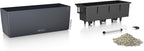 Lechuza BALCONERA Color 50 Slate, Self-Watering Window Box (Railing Planter), H7.5 L19.7 W7.5 in