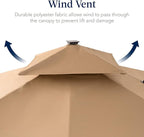 Best Choice Products 12x12ft LED Cantilever Patio Umbrella w/Base Included & 360° Rotation, Large Solar Offset Hanging Outdoor Sun Shade for Deck, Backyard Table w/Stand & Lights – Tan