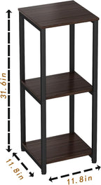 Plant Stand Indoor Corner Tall 3 Tier Metal Modern Flower Storage Plant Shelf Holder for Living Room Balcony Garden,Black Oak (3 Tier-Black Oak)