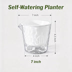 InmeRun Plant Pots Indoor Plastic Flower Pots Outdoor 7 inch Set of 4 Pack with Drainage Holes and Saucers for Garden Pots (self Watering 7in-4p)