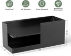 Metal Large Planter Box 15" W x 38" L x 16.25" H, Heavy Duty Tall Rectangle Outdoor Planter Box with Removable Insert Shelves for Porch, Garden, Patio, Yard (Black)