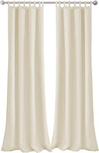Elrene Home Fashions Matine Weatherproof Tab-Top Indoor/Outdoor Solid Color Curtain Panel for Porch, Pergola, Patio, Deck, 52”W x 84”L, Ivory
