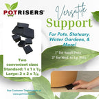 (Standard Size -32 Pack) - Invisible Pot Feet to Elevate up to 8 Flower Plant Planters or Statues | Perfect for Patios, Decks, Gardens, and Greenhouses - Made in the USA