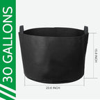 JERIA 12-Pack 30 Gallon Grow Bags, 300G Thickened Nonwoven Garden Pots,Heavy Duty Fabric Pots with Reinforced Handles