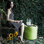Jaxx Spring Indoor/Outdoor Bean Bag Pouf Ottoman, Navy